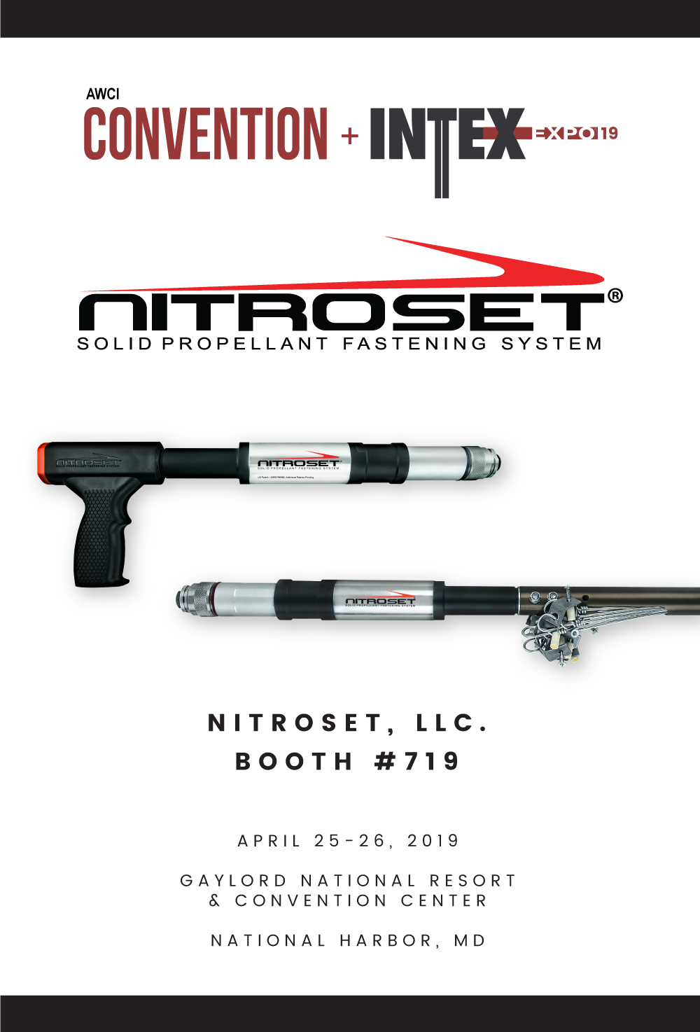 Come and Visit Us at AWCI Convention April 2526, 2019 Nitroset